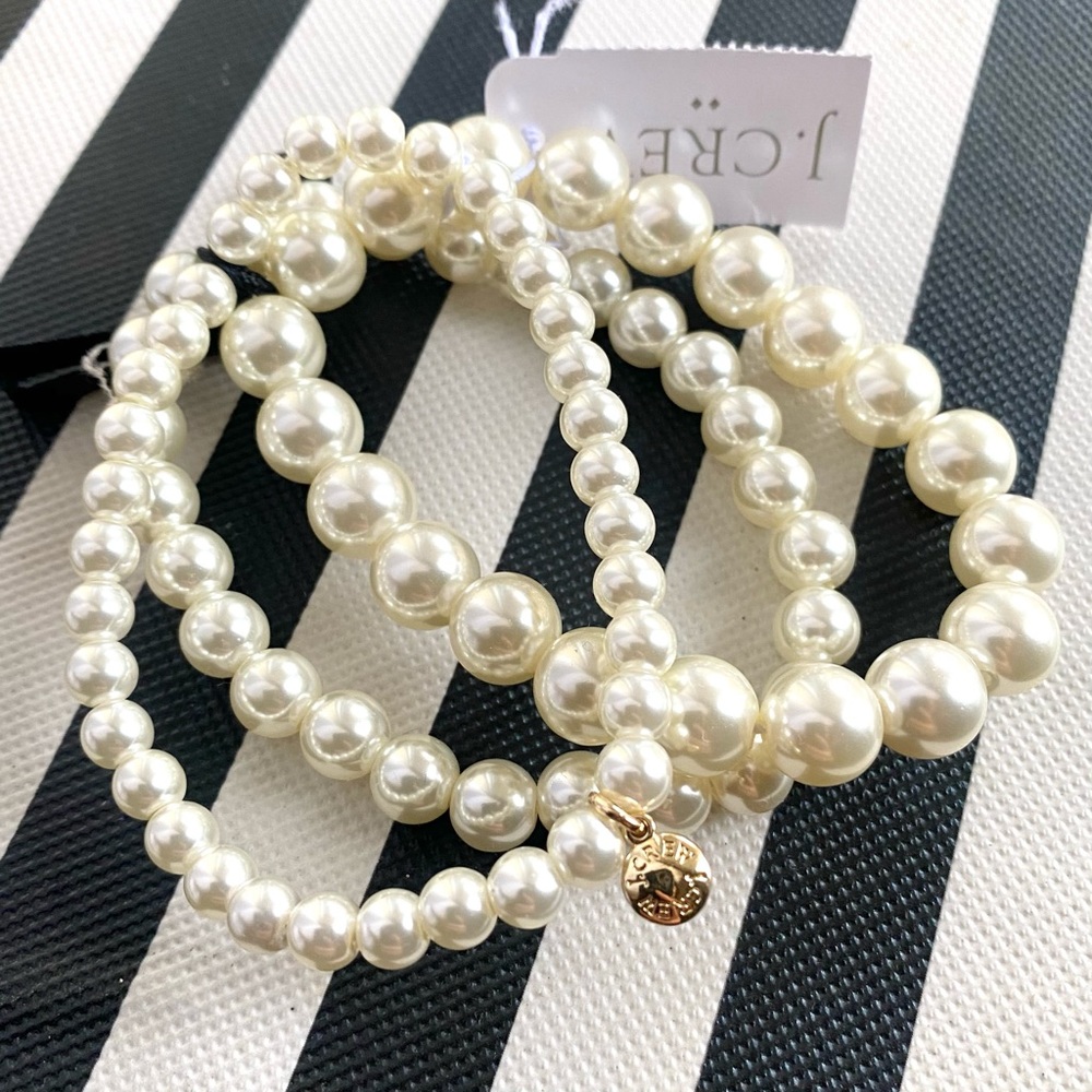JCrew Faux Pearl Bracelets, Set of 3, Brand New!